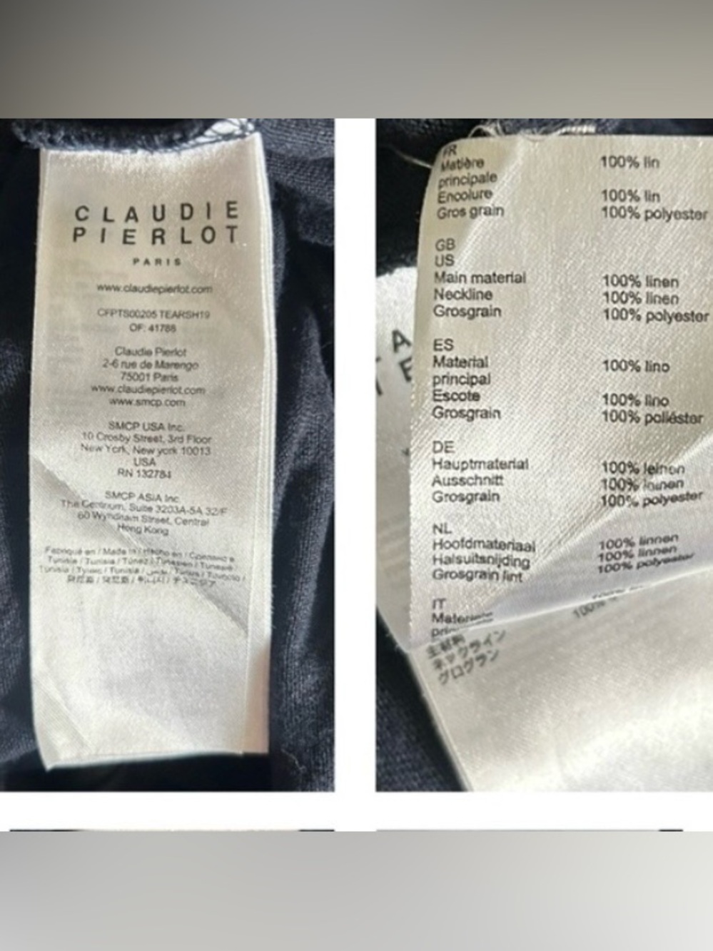 Claudie Pierlot Linen Paris Graphic Tee French Girl Euro Capsule Boxy T-Shirt M - Picture 10 of 11